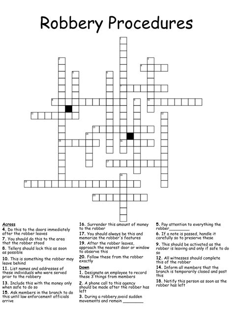Blackout robber crossword clue - Blackout robber crossword clue. Blackout robber is a crossword clue for which we have 1 possible answer in our database. This crossword clue was last seen on 19 July …